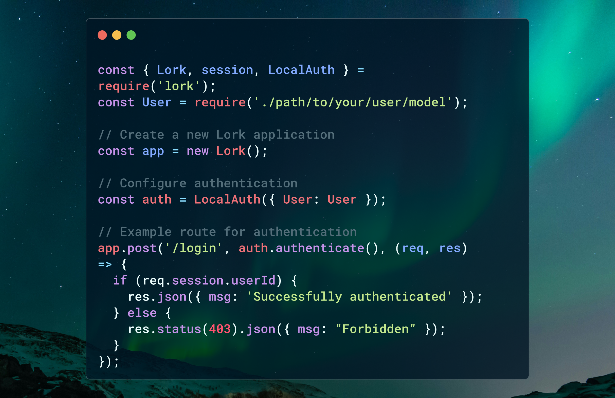 Lork local authentication